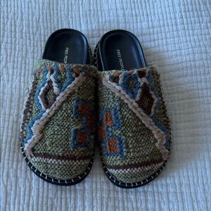 Free People Multicolor Woven Slip-Ons